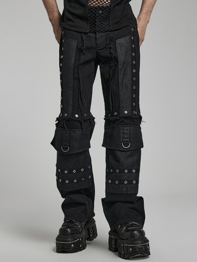 Black Gothic Punk Detachable Two-Wear Pants for Men