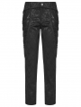 Black Vintage Gothic Gorgeous Jacquard Long Party Trousers for Men