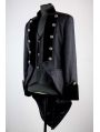 Black Pattern Double Breasted Tuxedo Style Gothic Jacket for Men