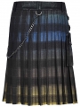 Yellow and Blue Plaid Gothic Punk Gradient Scottish Kilt for Men