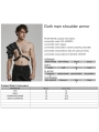 Black Gothic Punk Leather Shoulder Armor for Men