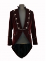 Wine Red Double Breasted Tuxedo Style Gothic Jacket for Men