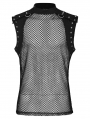 Black Gothic Punk Sexy Mesh Vest Top for Men