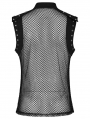 Black Gothic Punk Sexy Mesh Vest Top for Men