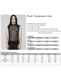 Black Gothic Punk Sexy Mesh Vest Top for Men