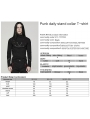 Black Gothic Punk Daily Stand Collar Knit Long Sleeve T-Shirt for Men