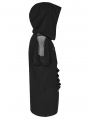 Black Gothic Hooded Mesh Splicing Knit Short Sleeve T-Shirt for Men