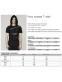 Black Gothic Hooded Mesh Splicing Knit Short Sleeve T-Shirt for Men