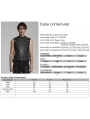 Black and Gray Gothic Cyberpunk Printed Sleeveless T-Shirt for Men