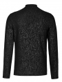 Black Gothic Daily Mock Turtleneck Printed Long Sleeve T-Shirt for Men