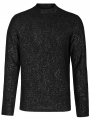 Black Gothic Daily Mock Turtleneck Printed Long Sleeve T-Shirt for Men