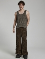 Coffee Gothic Leopard Print Doomsday Punk Decadent Tank Top for Men