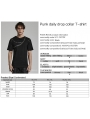 Black Gothic Punk Daily Asymmetric Drop Collar Short Sleeve T-Shirt for Men