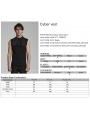 Black Gothic Cyber 3D Embossed Knit Sleeveless T-Shirt for Men