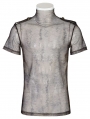 Coffee Gothic Doomsday Printed Mesh Short Sleeve T-Shirt for Men
