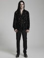 Black Vintage Gothic Velvet Long Sleeve Loose Shirt for Men