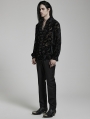 Black Vintage Gothic Velvet Long Sleeve Loose Shirt for Men