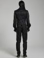 Black Retro Gothic Lapel Jacquard Asymmetric Party Waistcoat for Men