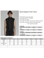 Black Gothic Doomsday Punk Rivet Zip Up Vest for Men