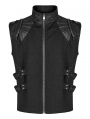 Black Gothic Handsome Punk Metal Zipper Vest for Men