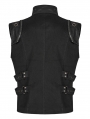 Black Gothic Handsome Punk Metal Zipper Vest for Men