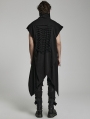 Black Gothic Doomsday Irregular Loose Knit Daily Wear Vest for Men