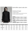 Black Retro Gothic Chiffon Stand Collar Puff Sleeve Party Shirt for Men