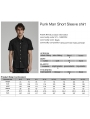 Black Gothic Punk Short Sleeve Daily Wear Fitted Shirt for Men