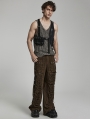 Black Gothic Doomsday Punk Asymmetric Vest for Men