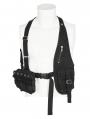 Black Gothic Doomsday Punk Asymmetric Vest for Men