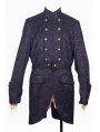 Black Pattern Gothic Trench Coat for Men