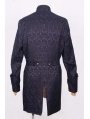 Black Pattern Gothic Trench Coat for Men