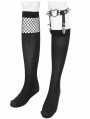 Black Gothic Punk Asymmetrical Mesh Spliced Knee Socks