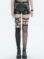 Black Gothic Punk Pentagram Asymmetrical Fishnet Socks