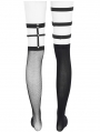 Black Gothic Punk Pentagram Asymmetrical Fishnet Socks