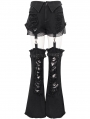 Black Gothic Punk Stylish Detachable Two-Wear Flared Pants for Women