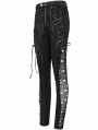 Black Gothic Punk Lace Up Hole Casual Long Pants for Women