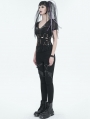 Black Gothic Punk Long Slim Fit Casual Pants for Women