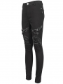 Black Gothic Punk Long Slim Fit Casual Pants for Women