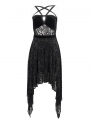Black Vintage Gothic Irregular Pentagram Strappy Party Dress