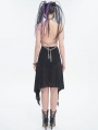 Black Sexy Gothic Punk Irregular Chain Halter Strap Dress
