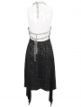 Black Sexy Gothic Punk Irregular Chain Halter Strap Dress