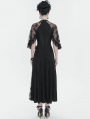 Black Gothic Vintage Elegant Lace Slit Long Party Dress