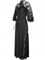 Black Gothic Vintage Elegant Lace Slit Long Party Dress