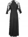 Black Gothic Vintage Elegant Lace Slit Long Party Dress