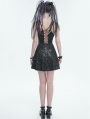 Black Fashion Gothic Punk Grunge Patterned Sexy Short Slip Dress