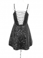 Black Fashion Gothic Punk Grunge Patterned Sexy Short Slip Dress