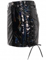 Black Fashion Gothic Faux Leather Fitted Mini Skirt