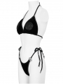 Black Gothic Pentagram Velvet Halter Two-Piece Bikini Set