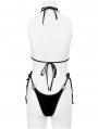 Black Gothic Pentagram Velvet Halter Two-Piece Bikini Set